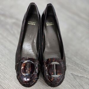 Stuart Weitzman Women's Tortoiseshell Patent Loafers